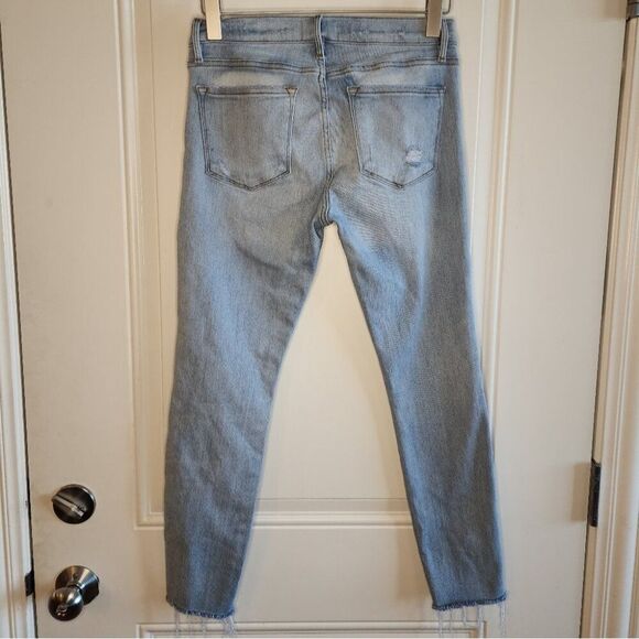 Frame Le Skinny Crop Jeans 28 Light Blue Distressed - Picture 6 of 12